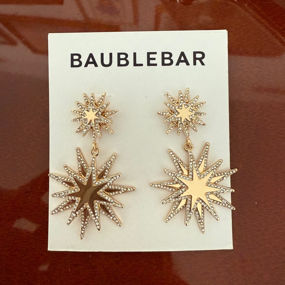 Baublebar starburst gold rhinestone earring star